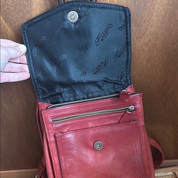 Fossil Red Leather Crossbody Bag vintage - Picture 1 of 10